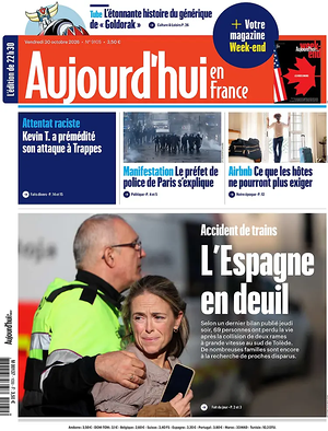 Une de Aujourd'hui en France du jour - Journal national