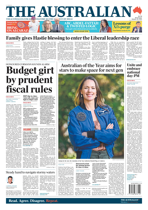 Prima pagina The Australian di oggi - Quotidiano estero