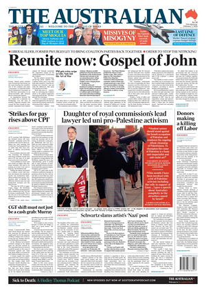 Prima pagina The Australian di oggi - Quotidiano estero