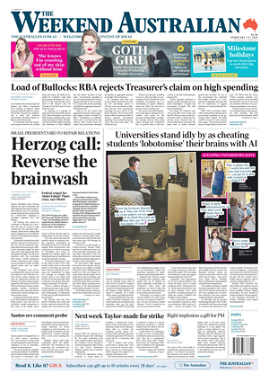 Prima pagina The Australian di oggi - Quotidiano estero