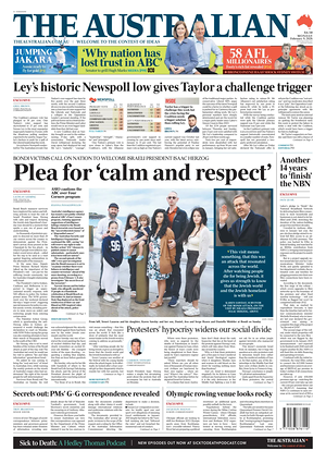 Prima pagina The Australian di oggi - Quotidiano estero