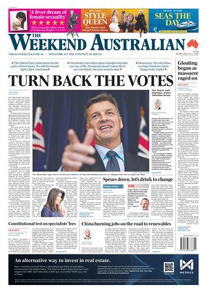 Prima pagina The Australian di oggi - Quotidiano estero