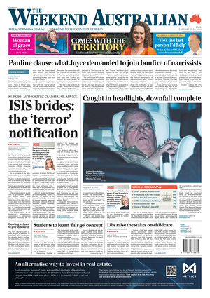Prima pagina The Australian di oggi - Quotidiano estero
