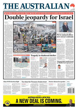 Prima pagina The Australian di oggi - Quotidiano estero