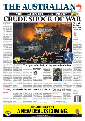 Prima pagina The Australian di oggi - Quotidiano estero