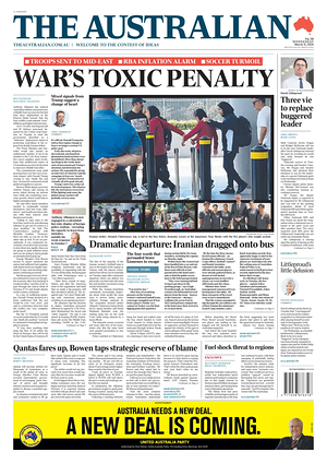 Prima pagina The Australian di oggi - Quotidiano estero