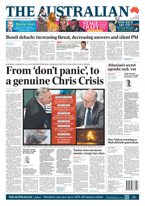 Prima pagina The Australian di oggi - Quotidiano estero
