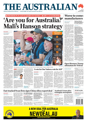 Prima pagina The Australian di oggi - Quotidiano estero