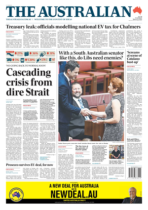 Prima pagina The Australian di oggi - Quotidiano estero