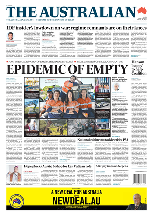 Prima pagina The Australian di oggi - Quotidiano estero