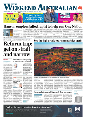 Prima pagina The Australian di oggi - Quotidiano estero