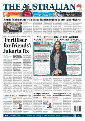 Prima pagina The Australian di oggi - Quotidiano estero