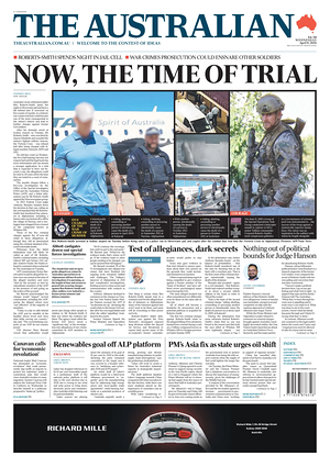 Prima pagina The Australian di oggi - Quotidiano estero