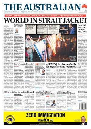 Prima pagina The Australian di oggi - Quotidiano estero
