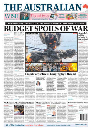 Prima pagina The Australian di oggi - Quotidiano estero