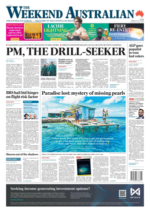 Prima pagina The Australian di oggi - Quotidiano estero