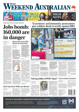 The Australian prima pagina