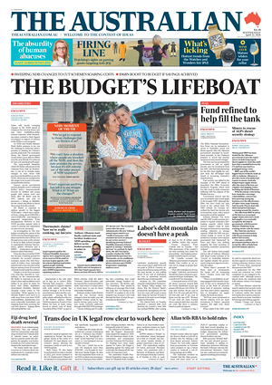 Prima pagina The Australian di oggi - Quotidiano estero