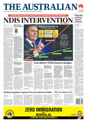 Prima pagina The Australian di oggi - Quotidiano estero