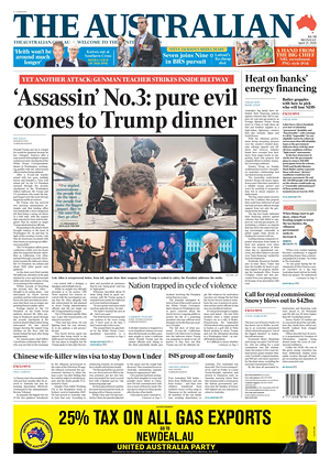 Prima pagina The Australian di oggi - Quotidiano estero