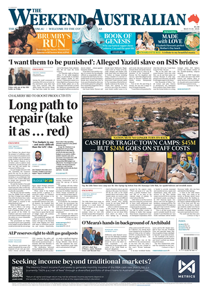 Prima pagina The Australian di oggi - Quotidiano estero
