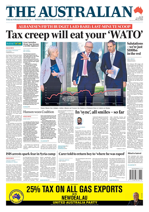 Prima pagina The Australian di oggi - Quotidiano estero