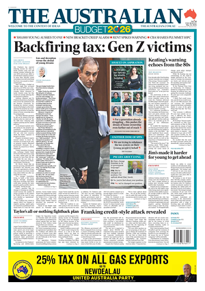 Prima pagina The Australian di oggi - Quotidiano estero
