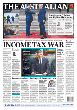 Prima pagina The Australian di oggi - Quotidiano estero