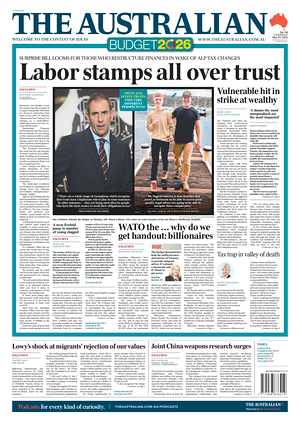 Prima pagina The Australian di oggi - Quotidiano estero
