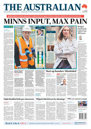 Prima pagina The Australian di oggi - Quotidiano estero