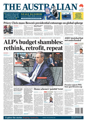 Prima pagina The Australian di oggi - Quotidiano estero