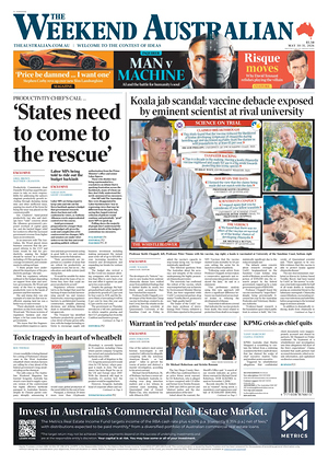 Prima pagina The Australian di oggi - Quotidiano estero