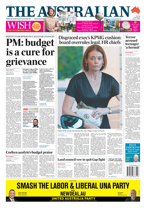 Prima pagina The Australian di oggi - Quotidiano estero