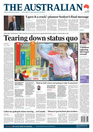 Prima pagina The Australian di oggi - Quotidiano estero