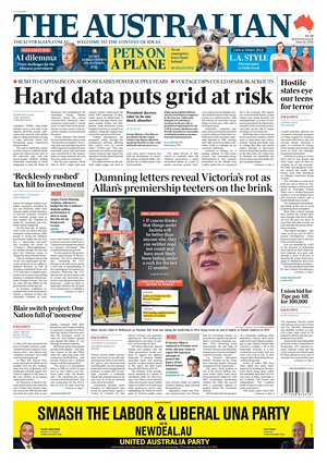 Prima pagina The Australian di oggi - Quotidiano estero