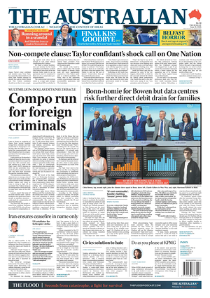 Prima pagina The Australian di oggi - Quotidiano estero