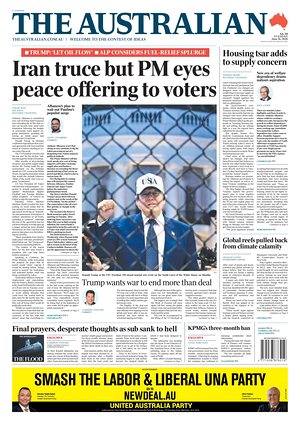 Prima pagina The Australian di oggi - Quotidiano estero