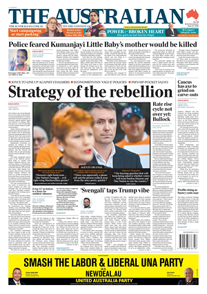 Prima pagina The Australian di oggi - Quotidiano estero