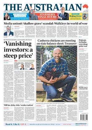 Prima pagina The Australian di oggi - Quotidiano estero