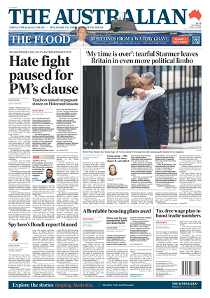 Prima pagina The Australian di oggi - Quotidiano estero