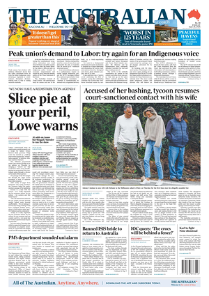 Prima pagina The Australian di oggi - Quotidiano estero