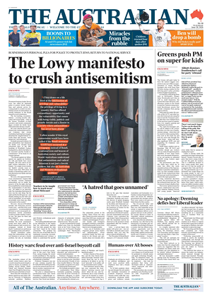 Prima pagina The Australian di oggi - Quotidiano estero