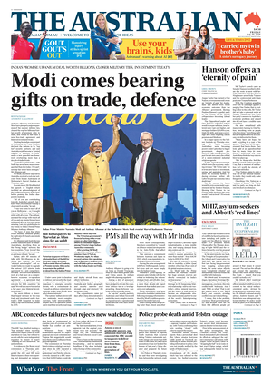 Prima pagina The Australian di oggi - Quotidiano estero