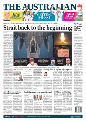 Prima pagina The Australian di oggi - Quotidiano estero
