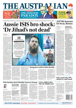 Prima pagina The Australian di oggi - Quotidiano estero