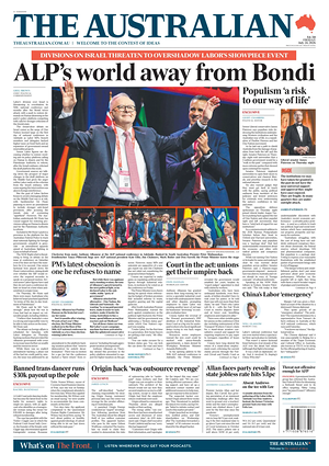 Prima pagina The Australian di oggi - Quotidiano estero