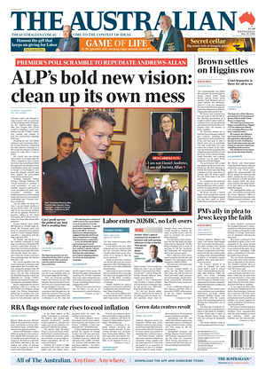 Prima pagina The Australian di oggi - Quotidiano estero