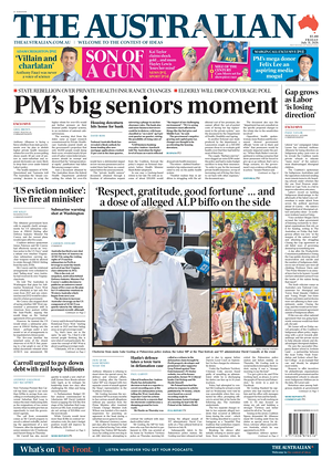 Prima pagina The Australian di oggi - Quotidiano estero