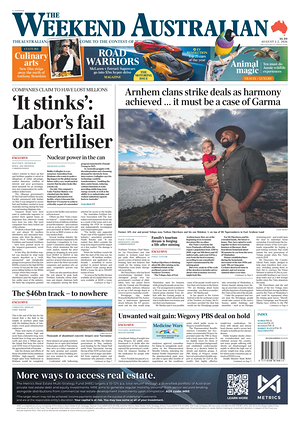 Prima pagina The Australian di oggi - Quotidiano estero