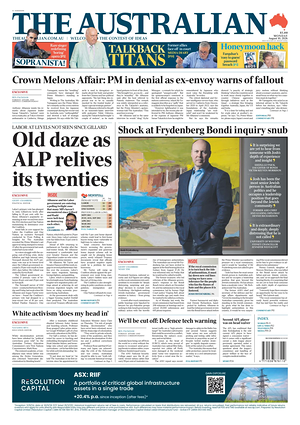 Prima pagina The Australian di oggi - Quotidiano estero